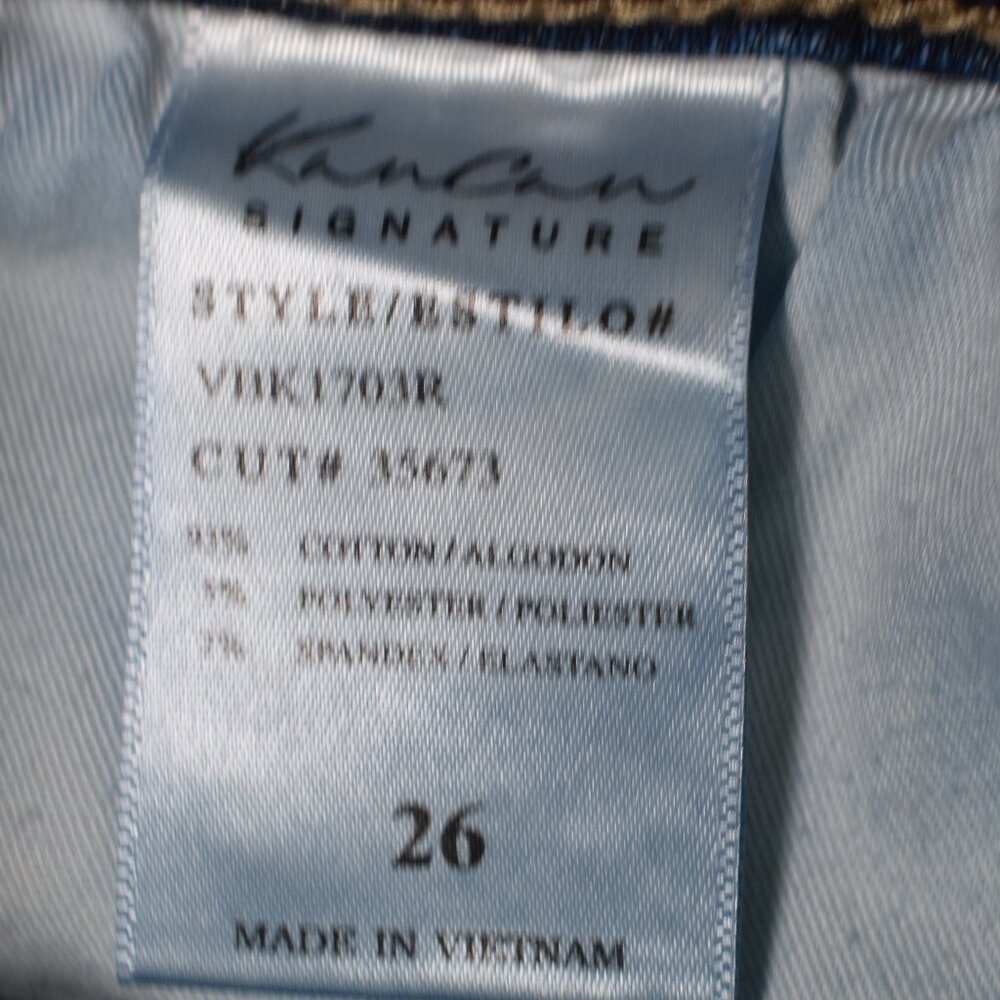 KanCan Dark Blue High-Waist Flare Jeans with Frayed Hem - Picture 8 of 15